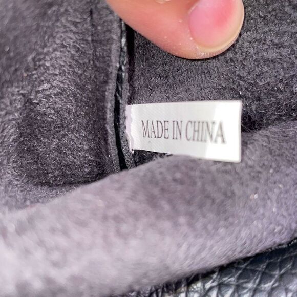 Vince Camuto Tote Black Faux Leather‎ Shoulder Bag Gray Striped - Picture 8 of 8